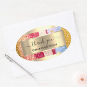 Hartelijk dank voor het Winkelende Boutique Glitte Ovale Sticker (Envelop)