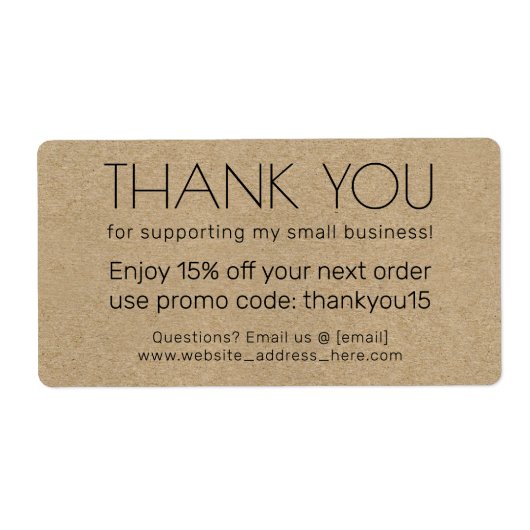 Hartelijk dank voor het zakelijke pakket met krach etiket (Voorkant)