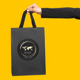 Hartelijk dank voor het zwarte gouden Wereldkaart  Ronde Sticker