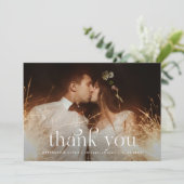 Hartelijk dank voor het Zwirly Font Horizontal Pho Bedankkaart (Staand voorkant)