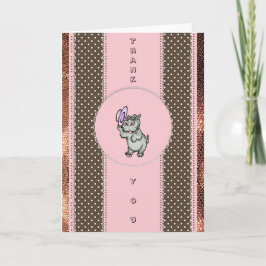 Hartelijk dank voor Hippo Roos Gold Pink Bedankkaart