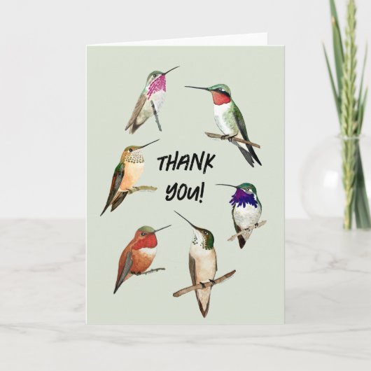 Hartelijk dank voor Hummingvogels Kaart (Voorkant)