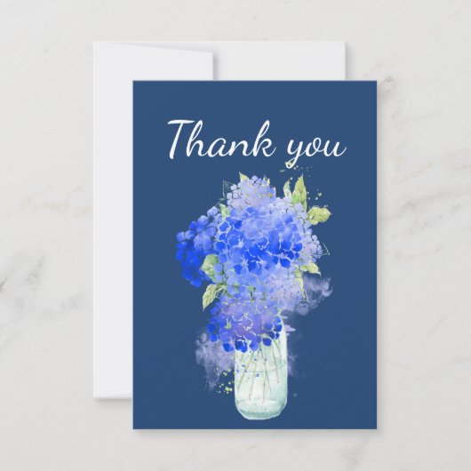Hartelijk dank voor Hydrangea Garden Flower Art Bedankkaart (Voorkant)