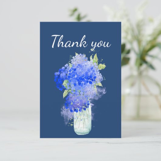 Hartelijk dank voor Hydrangea Garden Flower Art Bedankkaart (Staand voorkant)