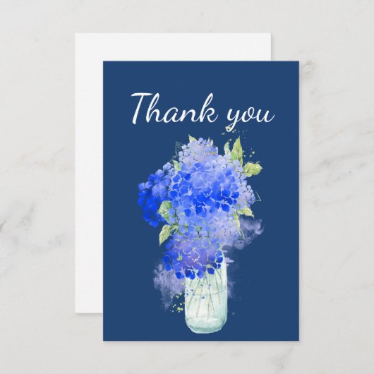 Hartelijk dank voor Hydrangea Garden Flower Art Bedankkaart (Voorkant / Achterkant)