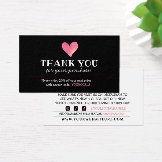 Hartelijk dank voor Invoegen korting klant Visitekaartje (Bureau)