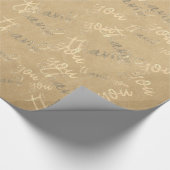 Hartelijk dank voor Ivory Kraft Gold Weddendag Cadeaupapier (Hoek)