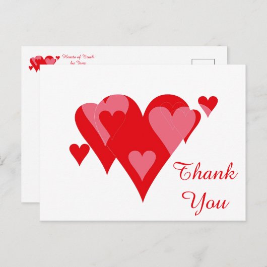 Hartelijk dank voor Janz White Briefkaart (Voorkant / Achterkant)