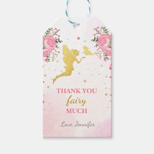 Hartelijk dank voor labels Butterfly Magical Birth Cadeaulabel (Voorkant)