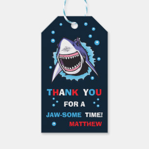 Hartelijk dank voor labels Haaien gunsten Cadeaulabel