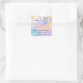 Hartelijk dank voor Logo QrCode Online Winkelholog Vierkante Sticker (Tas)