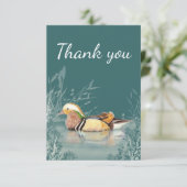 Hartelijk dank voor Mandarin Duck Bird Natuur Art Bedankkaart (Staand voorkant)