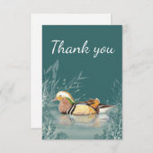 Hartelijk dank voor Mandarin Duck Bird Natuur Art Bedankkaart (Voorkant / Achterkant)