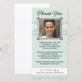 Hartelijk dank voor Memorial Light Green & White-f Bedankkaart (Voorkant / Achterkant)