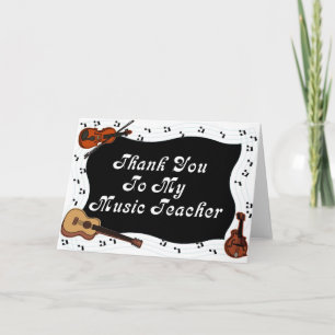 Hartelijk dank voor mijn muziekdocent bedankkaart
