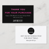 Hartelijk dank voor Minimale code voor korting op Visitekaartje (Voorkant / Achterkant)