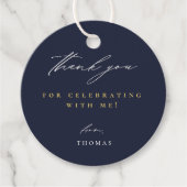 Hartelijk dank voor modern script blauw bedankjes labels (Voorkant)