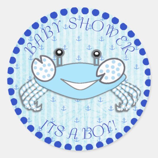 Hartelijk dank voor Nautical Baby shower Stickers (Voorkant)