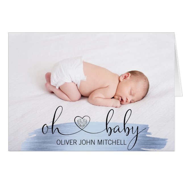 Hartelijk dank voor OH Baby shower Blue Gold | FOT (Voorkant Horizontaal)