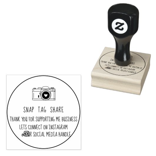 Hartelijk dank voor onverwacht Label Share Social  Rubberstempel (Gestempeld)