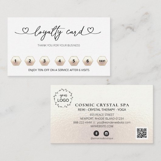 *~* Hartelijk dank voor QR LOGO beloningen Klantenkaartje (Voorkant / Achterkant)