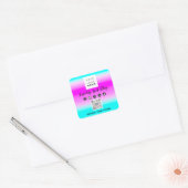 Hartelijk dank voor QRCODE Logo Korting Code roze  Vierkante Sticker (Envelop)