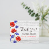 Hartelijk dank voor Red Poppy & Cornflower Rustic  Briefkaart (Staand voorkant)