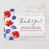 Hartelijk dank voor Red Poppy & Cornflower Rustic  Briefkaart (Voorkant)