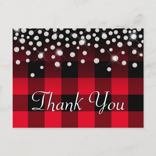 Hartelijk dank voor Rhinestone Red Buffalo Briefkaart (Voorkant)