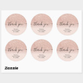 Hartelijk dank voor roos gold glitter ombre Sweet  Ronde Sticker (Vel)