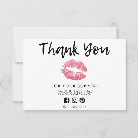 Hartelijk dank voor Roze Glitter Lips Media Insert (Voorkant)