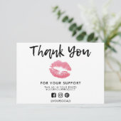 Hartelijk dank voor Roze Glitter Lips Media Insert (Staand voorkant)