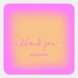 Hartelijk dank voor Roze Makeup Artist Small Busin Vierkante Sticker