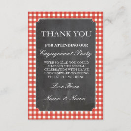 Hartelijk dank voor Rustic Cards Red Check Wedding Bedankkaart
