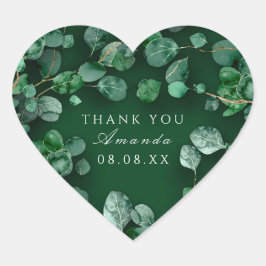 Hartelijk dank voor Rustic Green Eucalyptus Woodla Hart Sticker