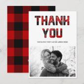 Hartelijk dank voor Rustic Red Pset-fotokaart Kaart (Voorkant / Achterkant)