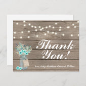 Hartelijk dank voor Rustic Wood String Lights Note Notitiekaartje (Voorkant / Achterkant)