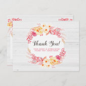 Hartelijk dank voor Shabby Chic Rozen & Rustic Woo Briefkaart (Voorkant / Achterkant)