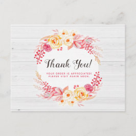 Hartelijk dank voor Shabby Chic Rozen & Rustic Woo Briefkaart
