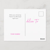 Hartelijk dank voor Silver Faux Folie Neon Fuchsia Briefkaart (Achterkant)