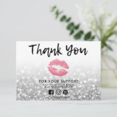 Hartelijk dank voor Silver Pink Lips Media Insert (Staand voorkant)