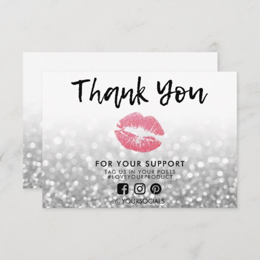 Hartelijk dank voor Silver Pink Lips Media Insert (Voorkant / Achterkant)