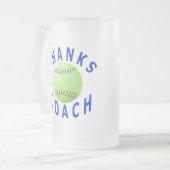 Hartelijk dank voor Softball Coach Gift Frosted Gl Matglas Bierpul (Voorkant links)