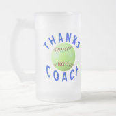 Hartelijk dank voor Softball Coach Gift Frosted Gl Matglas Bierpul (Links)