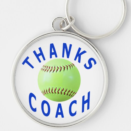 Hartelijk dank voor Softball Coach-Wenskaarten en  Sleutelhanger (Voorkant)