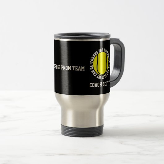 Hartelijk dank voor Travel Mug voor Tennis Coach Reisbeker (Voorkant rechts)
