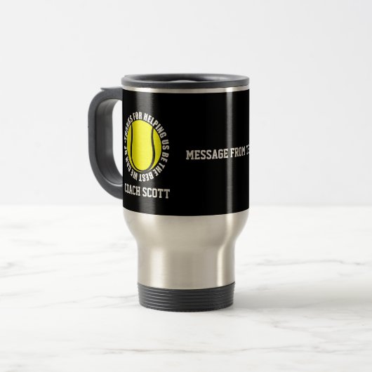 Hartelijk dank voor Travel Mug voor Tennis Coach Reisbeker (Voorkant links)