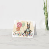 Hartelijk dank voor u en Doberman, hond en ballonn Bedankkaart (Voorkant)