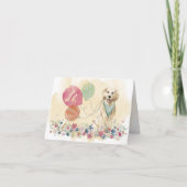 Hartelijk dank voor u & Golden Retriever en ballon Bedankkaart (Voorkant)