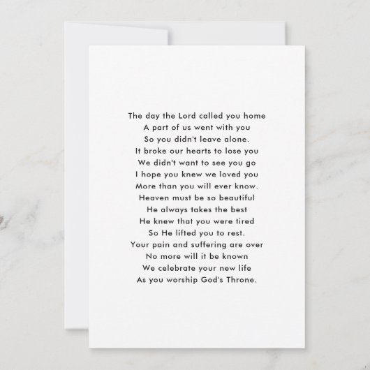 Hartelijk dank voor uw aangepaste foto van de begr bedankkaart (Achterkant)